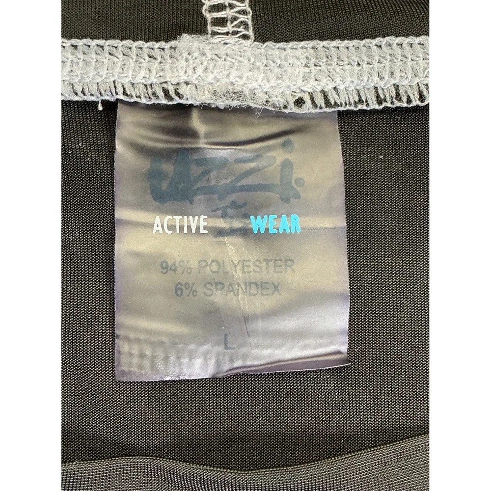 Uzzi Active Wear‎ UPF 50+ Rash Guard Shirt Large Black Long Sleeve Swim Surf